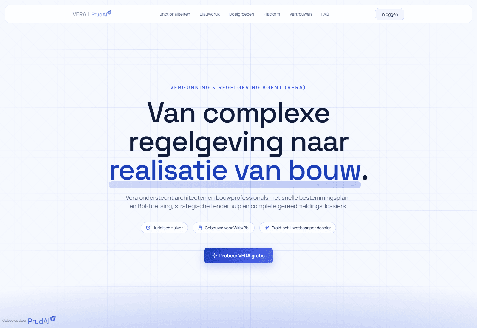 VERA landing page preview